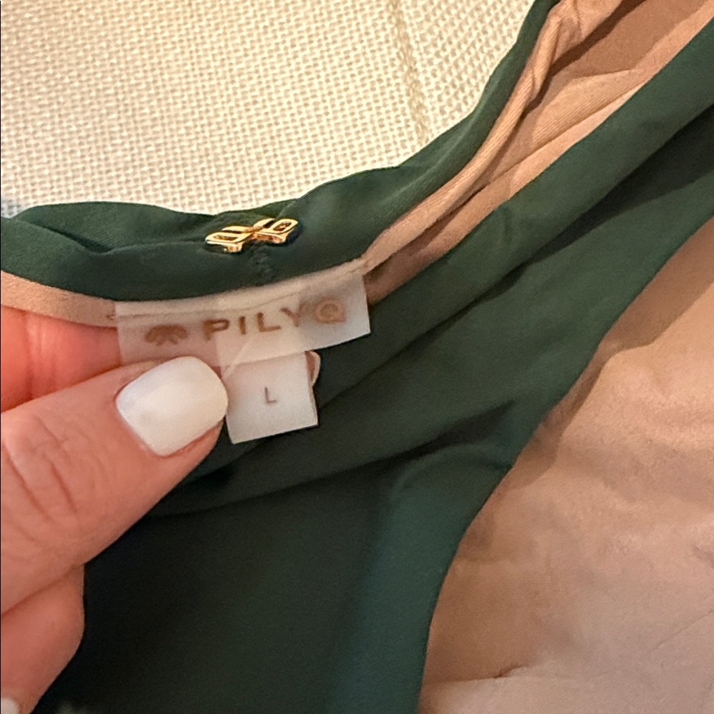 Pilyq Deep Green Ruched Bikini Set - Picture 2 of 4